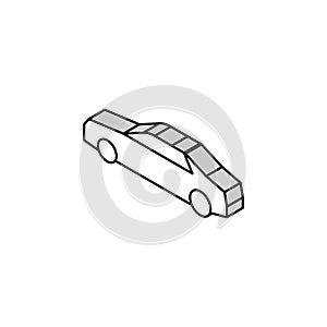 coupe car isometric icon vector illustration