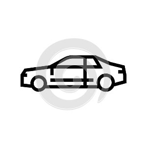 coupe car line icon vector illustration