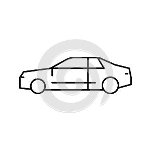 coupe car line icon vector illustration