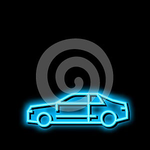coupe car neon glow icon illustration