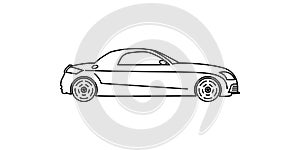 coupe line illustration. Element of car
