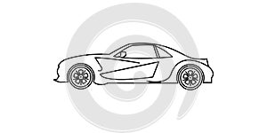coupe line illustration. Element of car