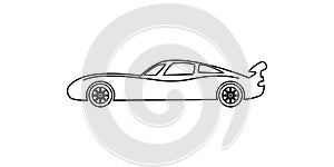 coupe line illustration. Element of car