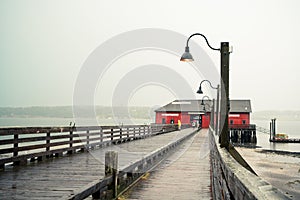 Coupeville Washington on Whidbey Island with pier and historic building