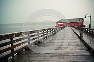 Coupeville Washington on Whidbey Island with pier and historic building