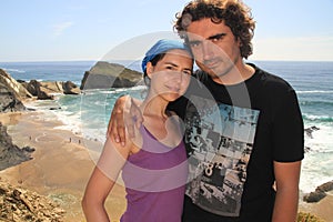 Couple and Alteirinhos beach photo