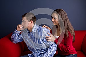 Couple arguing and having relationship problems.