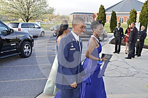 Couple attends a ROTC dance at Fairmont Heights, Maryland