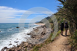 A Couple Backpacking Along the Heaphy Track in New Zealand photo