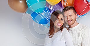 Couple with balloons