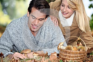 Couple with basket