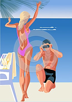 A couple on the beach