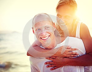 Couple Beach Bonding Getaway Romance Holiday Concept