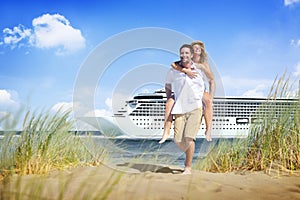 Couple Beach Cruise Vacation Holiday Leisure Summer Concept