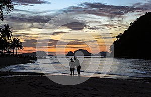 A Couple on the beach of El Nido, Philippines