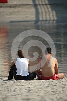 Couple in the beach portrait