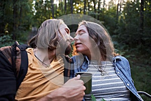 Couple being ready for a kiss