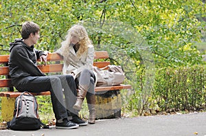 Couple on bench