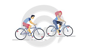 Couple on bicycles