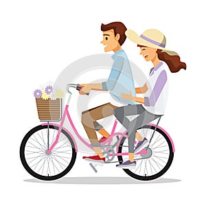 Couple on bike,Cartoons character family