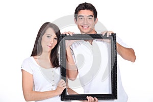 Couple with black frame