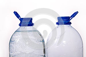 Couple of blue bottles of water