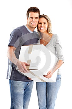 Couple with a box