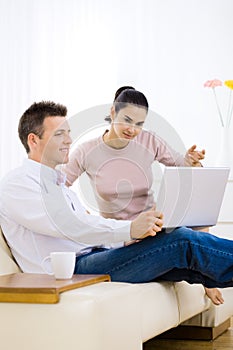 Couple browsing internet photo