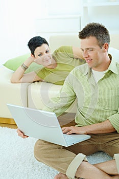 Couple browsing internet