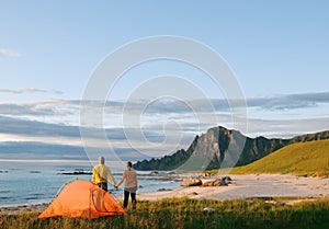 Couple camping