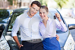 Couple with car keys