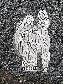 Couple with child, Rock Garden, Malampuzha, Kerala, India