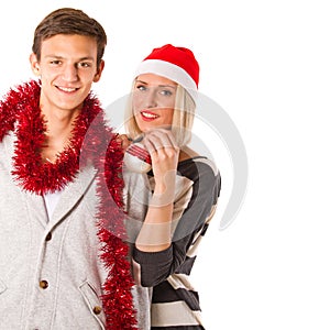 Couple in christmas outfit
