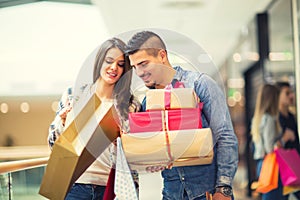 Couple with Christmas presents