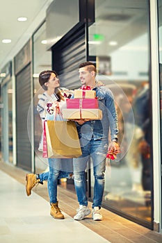 Couple with Christmas presents