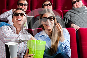 Couple in cinema with 3d glasses