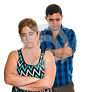 Couple conflict, Divorce - Sad woman and man