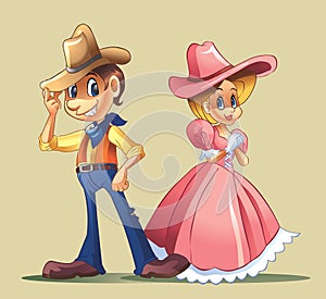 Couple with cowboy costume