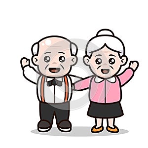 A couple of cute Grandparent character design