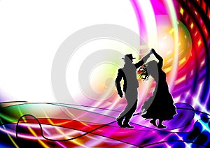 Couple of dancers, dancing salsa nightclub country dance