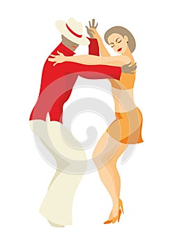 Couple dances a salsa photo