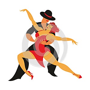 Couple dances a tango