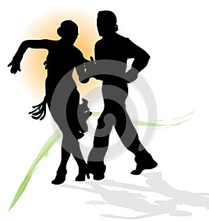 Latin dance vector couple dancers dancing people woman dancing tango salsa dancer man party isolated music silhouette ballroom fun photo