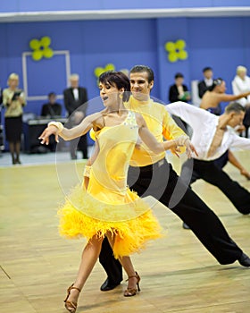 Couple dancing sport competition
