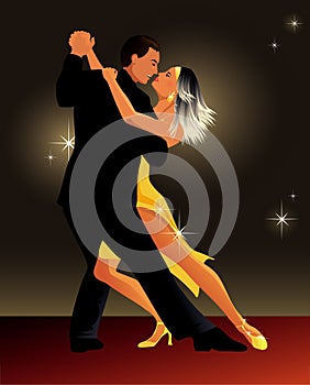 Couple dancing tango