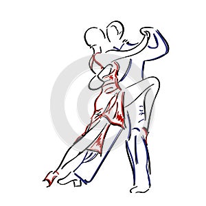 Couple dancing tango.