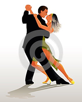 Couple dancing Tango - vector illustration