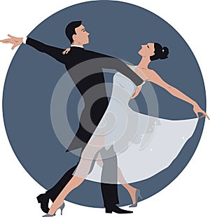 Couple dancing waltz