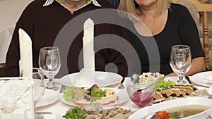 Couple on date in restaurant