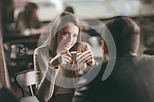 Couple dating at the bar photo